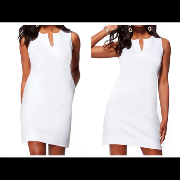New York & Company Tall Cotton Split-Neck Shift Dress. NWT. - Picture 1 of 11